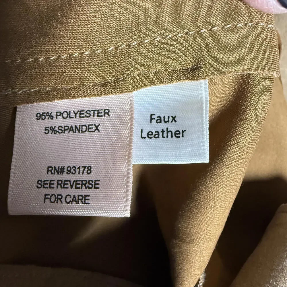 Philosophy Faux Suede Tan Trench Coat with Belt SZ‎ M. Y2K Trendy Career wear